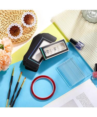 60 Pcs Nail Packaging Box Set with Clear Window Glitter Paper - Nail Stand Display Set with Double Sided Tapes - Buy Online on GoSupps.com