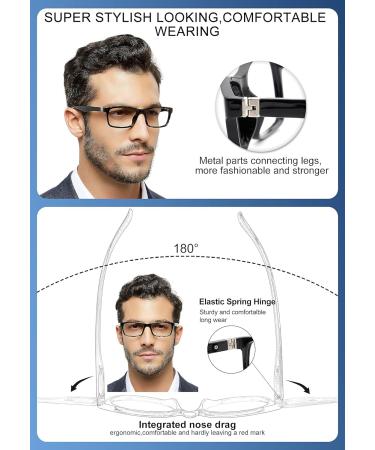 OCCI CHIARI 1.5 Reading Glasses for Men - Stylish A-Black 150 Strength Readers - International Shipping Available - Buy Online on GoSupps.com