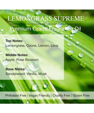 Daniella's Candles Lemongrass Supreme Scent Oil, Premium Grade Fragrance Oil for Aroma Diffuser, Bath and Body Products, Incense, Soap Candle Making, Long Lasting - 30ml/1oz lemongrass Supreme 3.4 Fl Oz (Pack of 1) - Buy Online on GoSupps.com