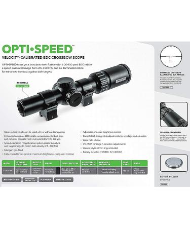 TRUGLO Opti-Speed 1-4x24mm BDC Crossbow Scope with Velocity Calibration - Buy Online on GoSupps.com