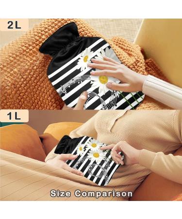 NAANLE 2L Musical Daisy Hot Water Bottle Large Transparent Bottle for Menstrual Cramps Pain Relief & Heat Therapy - Buy Online on GoSupps.com