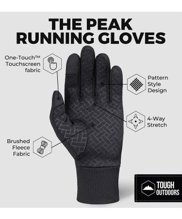 Tough Outdoors Winter Running Gloves with Touch Screen - Thin Thermal Glove Liners for Texting & Cycling - Medium/Large - Buy Online on GoSupps.com
