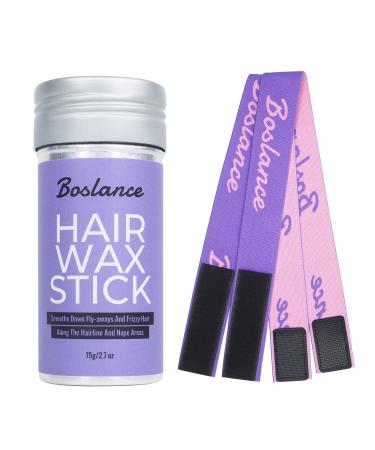 Boslance Hair Wax Stick with Lace Melting Band for Wig Wax Stick for Hair Wig, Flyaway Wax Stick, Lace Band for Melting Lace Wigs Edges Slick Stick Non-Greasy Wax 2.7 Oz (Wax Stick with Wig Bands) 1 Wax stick+2 Bands