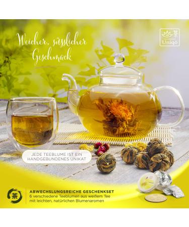 Deluxe Tea Blower Gift Set - Hand-Bound White Tea with Flowers & Bamboo Coasters | Perfect Gift for Tea Lovers - Buy Online on GoSupps.com