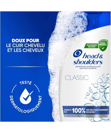 Head & Shoulders Classic Anti-Dandruff Shampoo 6x330ml Daily Use Clinically Proven to Eliminate Dandruff Up to 100% All Hair and Scalp Types - Buy Online on GoSupps.com