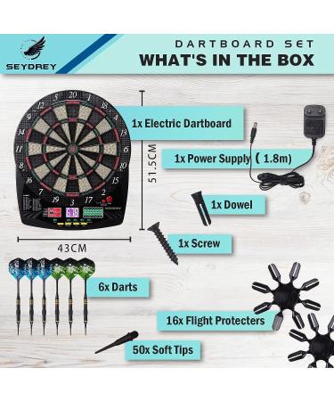 Electronic Soft Tip Dart Board Set | LCD Display | 6 Darts & 50 Soft Tips Included - Buy Online on GoSupps.com