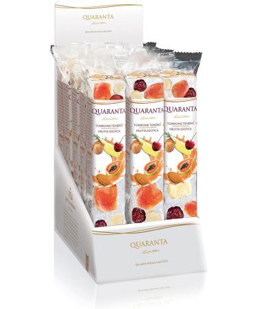 Quaranta Tropical Nougat Bars 100 g - Soft Italian Nougat Tropical Fruits Suitable for Vegetarians Gluten Free Family Recipe Great Gift 100 g Bar - Buy Online on GoSupps.com