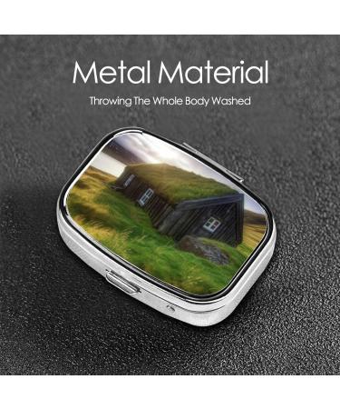 Iceland Hut Printed Square Pill Box | Portable Travel Medicine Organizer - Buy Online on GoSupps.com