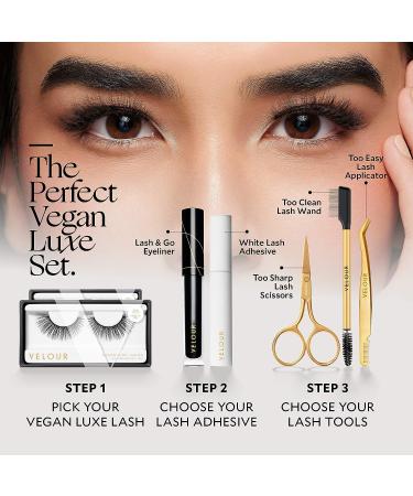 Velour Vegan Luxe Eyelashes - Lightweight and Reusable Natural False Lashes | Handmade Fake Lash Extensions - 100% Vegan Mink | Soft, Comfortable, and Suitable for All Eye Shapes - Buy Online on GoSupps.com