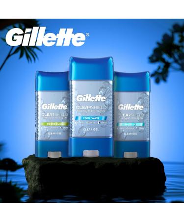 Gillette Antiperspirant Deodorant for Men Clear Gel with 72 Hr. Sweat Protection Cool Wave 216 g Total (Pack of 2) Clear Gel Cool Wave 108 g (Pack of 2) - Buy Online on GoSupps.com