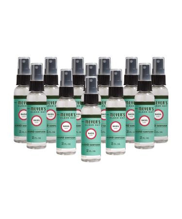 Mrs. Meyer's Antibacterial Hand Sanitizer Spray Travel Size Removes 99.9% of Bacteria Basil 2 oz - Pack of 12