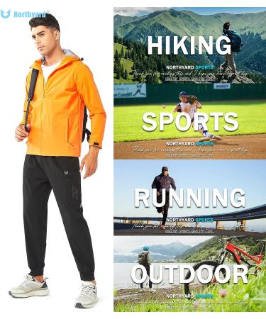 NORTHYARD Men's Lightweight Running Joggers - Quick Dry Sweatpants with Zip Pockets, Tapered Fit - Black, Large - Buy Online on GoSupps.com