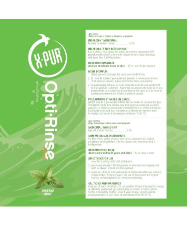 X-PUR Xylitol Mouthwash - 0.2% X-PUR Opti-Rinse Plus With Citrox - Antibacterial Mouthwash - Mint Flavored Alcohol-Free Mouthwash - 1L - Buy Online on GoSupps.com