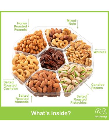 Deluxe Mixed Nuts Gift Basket with Green Ribbon - 1.8 LB Gourmet Bouquet for Holidays, Birthdays & More - Kosher Snack Box for Adults - Healthy Care Package - Buy Online on GoSupps.com