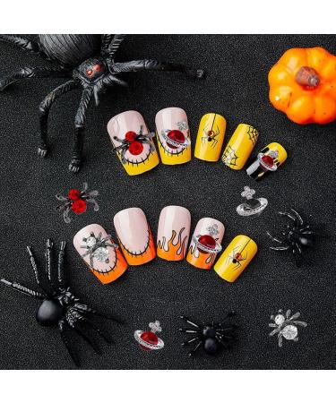 Shop Halloween Nail Rhinestones - Red Planet & Cross Shape Crystals Spider & Saturn 3D DIY Nail Decorations - Buy Online on GoSupps.com