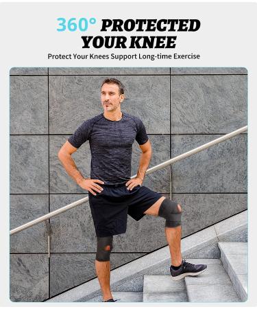 ZEAMO Compression Knee Brace for Knee Pain Relief - Mesh Weave Tech, Patellar Tendonitis Support - Black XX-Large - Buy Online on GoSupps.com