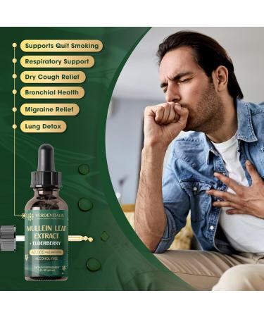 Mullein Leaf Extract with Elderberry-Mullein Drops for Lungs - Lung Cleanse & Detox - Mullein Leaf Extract Liquid Tincture, Support for Immune System, Herbal Supplement, Non-GMO, Made in USA - 2 Fl Oz - Buy Online on GoSupps.com