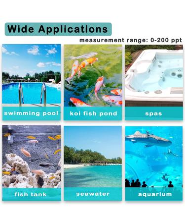 Digital Salinity Tester for Salt Water - Aquarium Salinity Meter | IP67 Waterproof | 0-200 PPT Large Range Multi-Parameter Tester for Seawater, Fish Tank, Hydroponics - Buy Online on GoSupps.com