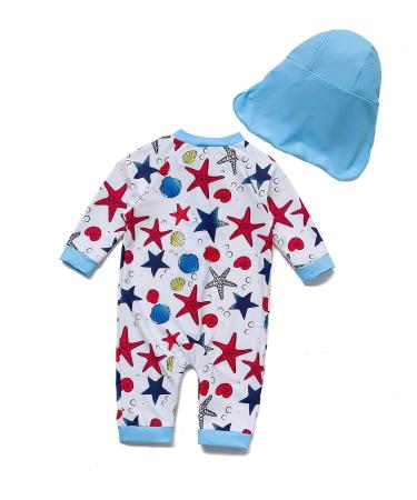 BONVERANO Baby Boys Swimsuit - Toddler One Piece Swimwear | UPF 50+ Sun Protection | 18 Months Starfish Design - Buy Online on GoSupps.com