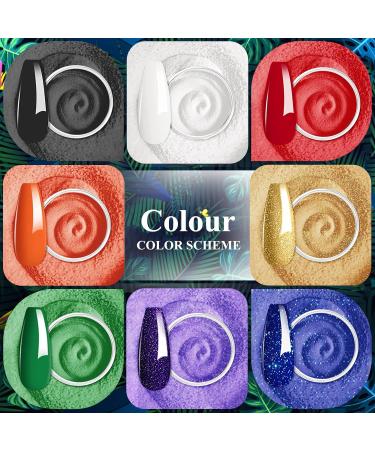 Honey Joy 8pcs Fine Dipping Powder Nail Color Kit - Orange Green Yellow Red Purple Dark Blue | Gel Polish Effect, Smooth Finish (Dip-8pcs-01) - Buy Online on GoSupps.com