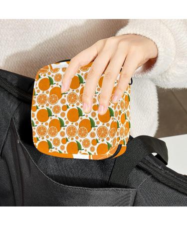 Stylish Orange Zipper Menstruation Pad Bag | Women's Tampon & Napkin Collection Bag for Girls - Buy Online on GoSupps.com