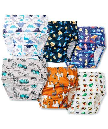 Plastic Underwear Covers for Potty Training Rubber Pants for Toddlers Rubber Training Pants for Toddlers Plastic Training Pants Plastic Diaper Covers Toddler Plastic Underwear for Toddlers 3t 3T (Pack of 6) Boys