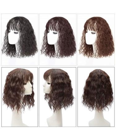 Fluffy Messy Tip Wig for Women - Curly Wavy Synthetic Wig with Corrugated Ponytail - 35cm Black - Buy Online on GoSupps.com