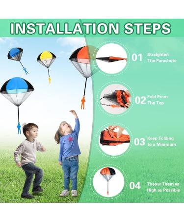 12 Pieces Parachutist Toy Set | Outdoor Hand-Throw Parachute Toys for Kids | Perfect Birthday Party Favors - Buy Online on GoSupps.com