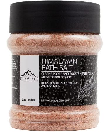 Pink A Salt Himalayan Bath Salt for Cleansing Soothing Skin - Perfect for Acne & Irritated Skin - Infused with Essential Oils & Lavender Scent - All Skin Types (19.4 OZ)