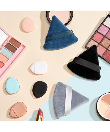 HEYMKGO 4 Triangle & 2 Mini Makeup Sponge Pads Velvet Powder Puff Set - Grey | Reusable Wet Dry Foundation Applicator for Pressed/Loose Powder - Buy Online on GoSupps.com