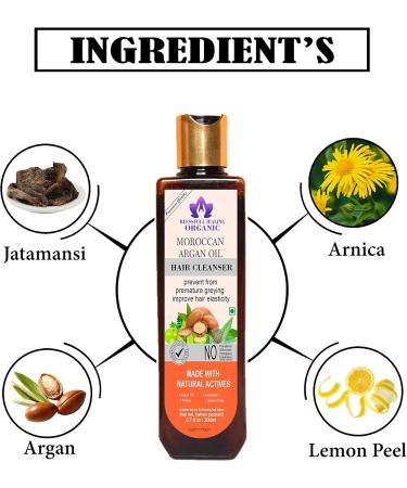 Blessfull Healing Organic Moroccan Argan Oil Hair Cleanser | Shampoo 200 ML (Packing May Vary) - Buy Online on GoSupps.com