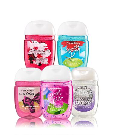 Bath and Body Works Anti-Bacterial Hand Gel 5-Pack PocketBac Sanitizers - Assorted Scents - 1 fl oz - Buy Online on GoSupps.com