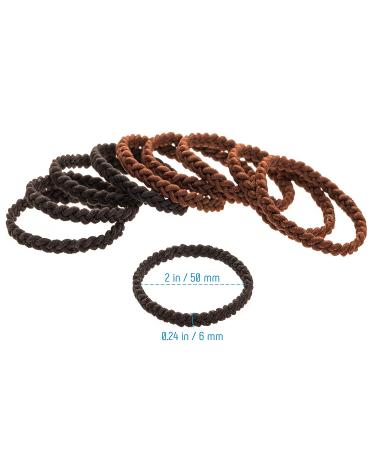 Braided Hair Ties 18 Pcs for Women & Men - Black and Brown - Buy Online on GoSupps.com