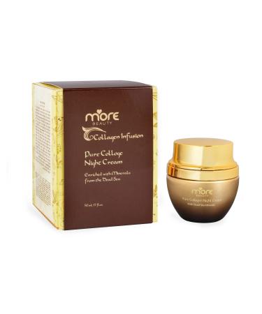 Pure Collagen Night Cream Deadsea Minerals | Face Moisturizer Night Cream with Ascorbic Acid Maris Salt Vitamin A E and C - 1.7 Fl Oz Almond 1 Ounce (Pack of 1)