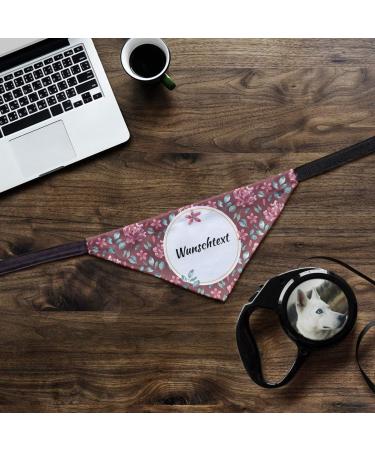 Printplanet Dog Halen with Custom Name/Text - Vintage Flower Pattern Size L - Narrow Fit for Dogs - Buy Online on GoSupps.com