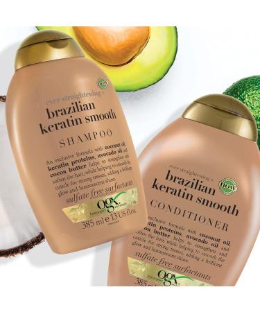 OGX | Ever-Straightening + Brazilian Keratin Smooth Shampoo (3 fl. oz. Bottle) Brazilian Keratin Smoothing Shampoo Moisturizing and Restorative Hair Treatment for Shiny Hair - Buy Online on GoSupps.com