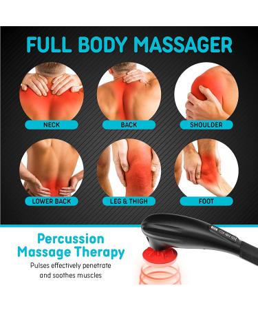 Handheld Back Massager with Heat - Cordless Electric Percussion Full Body Massager - Buy Online on GoSupps.com