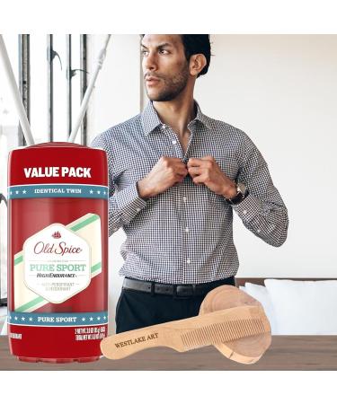 High Endurance Aluminium Free Deodorant for Men | Long-Lasting Sweat Protection | Pack of 2 with Wooden Comb - Classic Scent Anti-Perspirant - Buy Online on GoSupps.com