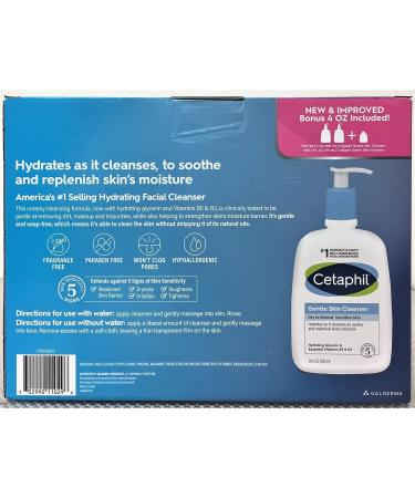 Cetaphil Gentle Skin Cleanser 20oz x 2 + 4oz Bonus Set - Unscented, 3 Piece Kit - Buy Online on GoSupps.com