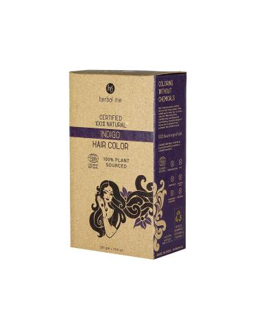 Hm Herbal Me- Indigo Hair Color-Certified 100% Natural By Ecocert Greenlife (France) 200G