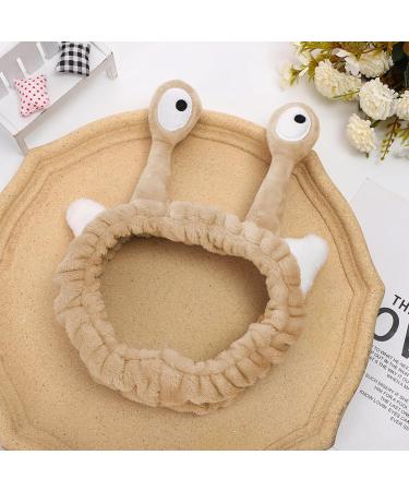 Kireida Facial Wash Headband - Coral Fleece Cartoon Hair Band with Palm & Snail | Creative Face Washing Accessories - Buy Online on GoSupps.com
