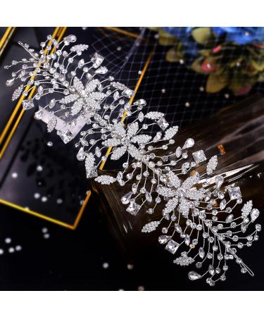 Azaleas Silver Bridal Hairband | Rhinestone Hair Vine Accessories for Brides & Bridesmaids - Buy Online on GoSupps.com