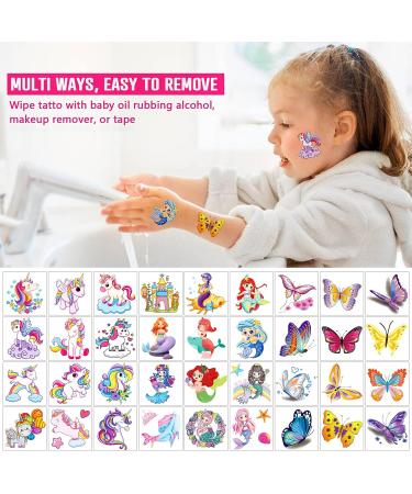 Zayvor 306CT Kids Temporary Tattoos - Butterfly Unicorn Mermaid Designs | Birthday Party Favors | Halloween & Christmas Costume Accessories - Buy Online on GoSupps.com