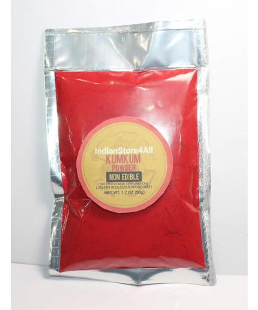 IS4A India Pure Dark Red Kumkum - Bindi Powder & Sindoor for Pooja & Hindu Rituals | 1.7 OZ (50g) - International Shipping Available - Buy Online on GoSupps.com