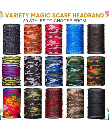 Tarpop 30-Piece Neck Gaiters: Elastic Sports Wrap & Headband for Women/Men - Sweat Absorbing Bandana Head Wraps - Yoga & Stylish Accessories - Buy Online on GoSupps.com