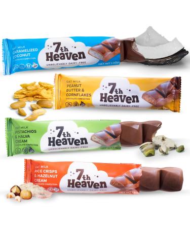 Broadway candy 7th Heaven Assortment of 4 Oat Milk Chocolate Bars 45g