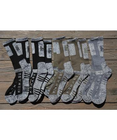 MIRMARU Men's 5 Pairs Outdoor Sports Hiking Crew Socks - Black, Charcoal, Olive - Large-X-Large - Buy Online on GoSupps.com