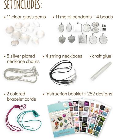 Hapinest Jewelry Making Kit for Girls - Arts and Crafts Gifts for Ages 8-12 and Teens - Includes 11 Charm Pendants, 9 Necklaces, 2 Bracelets - Full DIY Pendant Jewelry Kit - Buy Online on GoSupps.com