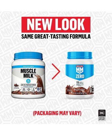 Muscle Milk Zero Protein Powder Vanilla Cr me 1.85lb | 15g Protein, Zero Sugar, 100 Calories | NSF Certified for Sport | Packaging May Vary - Buy Online on GoSupps.com