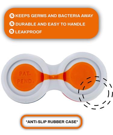 Contact Lens Travel Storage Case - Soft Grip Screw Top Box by Sports World Vision | R & L Marked | Bulk Buy Option | 1 Pc - Buy Online on GoSupps.com